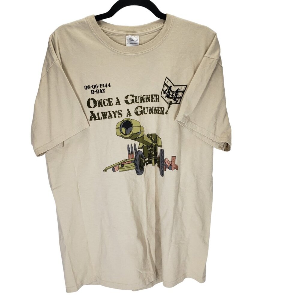 Once a Gunner Always A Gunner Artillery D-Day 06-06-1944 Men's Large T-Shirt